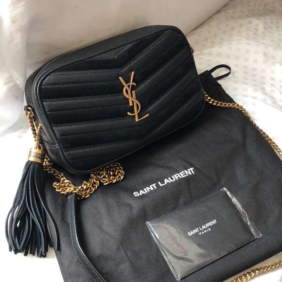 NEW Saint Laurent Lou Mini Mixed Leather Chevron Shoulder Bag - Picture 12 of 17